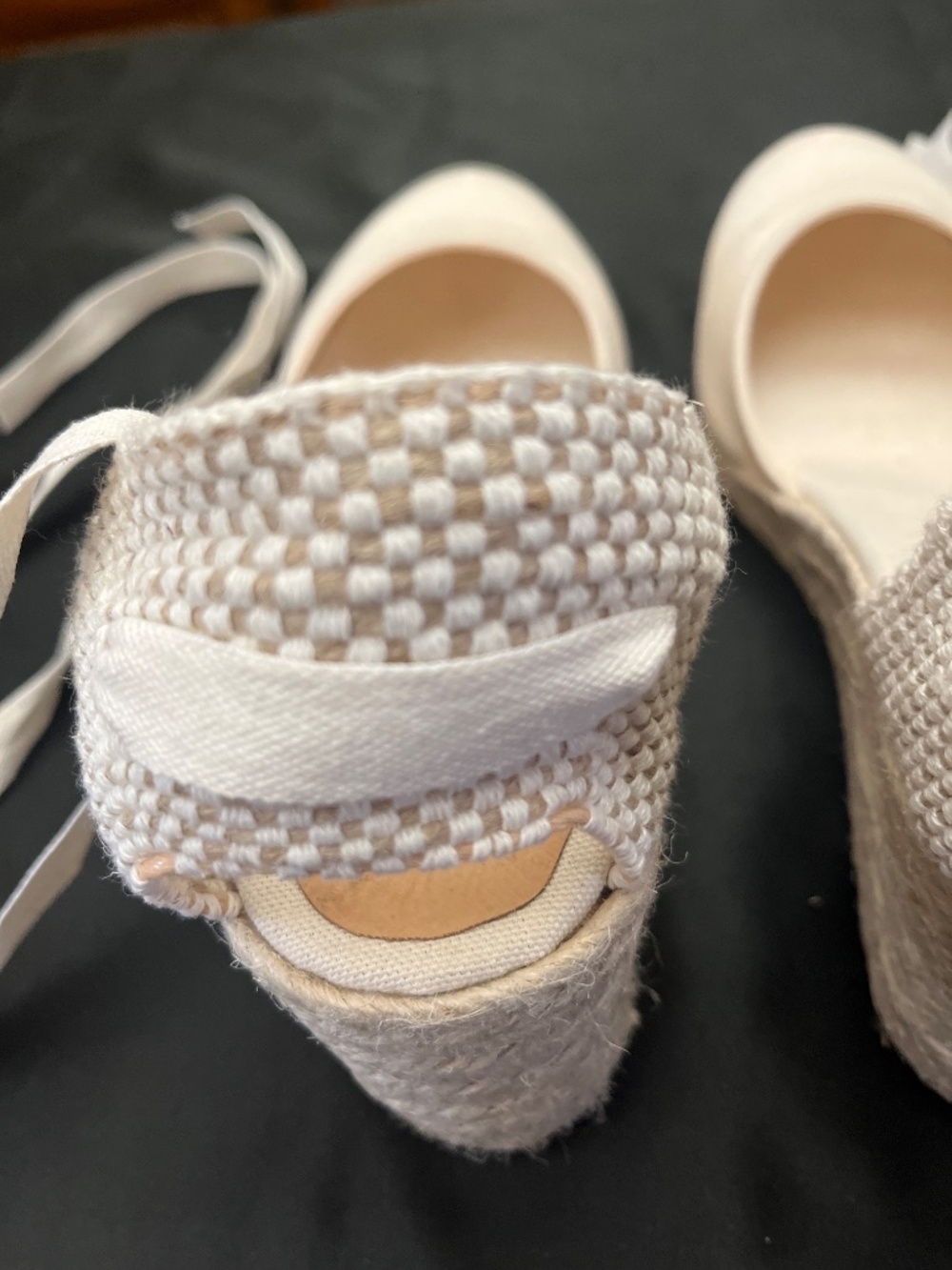 NWOT Cream Color Dalson Brand Espadrille Shoes With Ankle Ties. Sz. 9. - Picture 7 of 11
